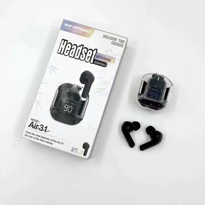 Air31 Earbuds Wireless Crystal Transparent Bluetooth 5.3 Air 31 Ear buds Wireless Headset